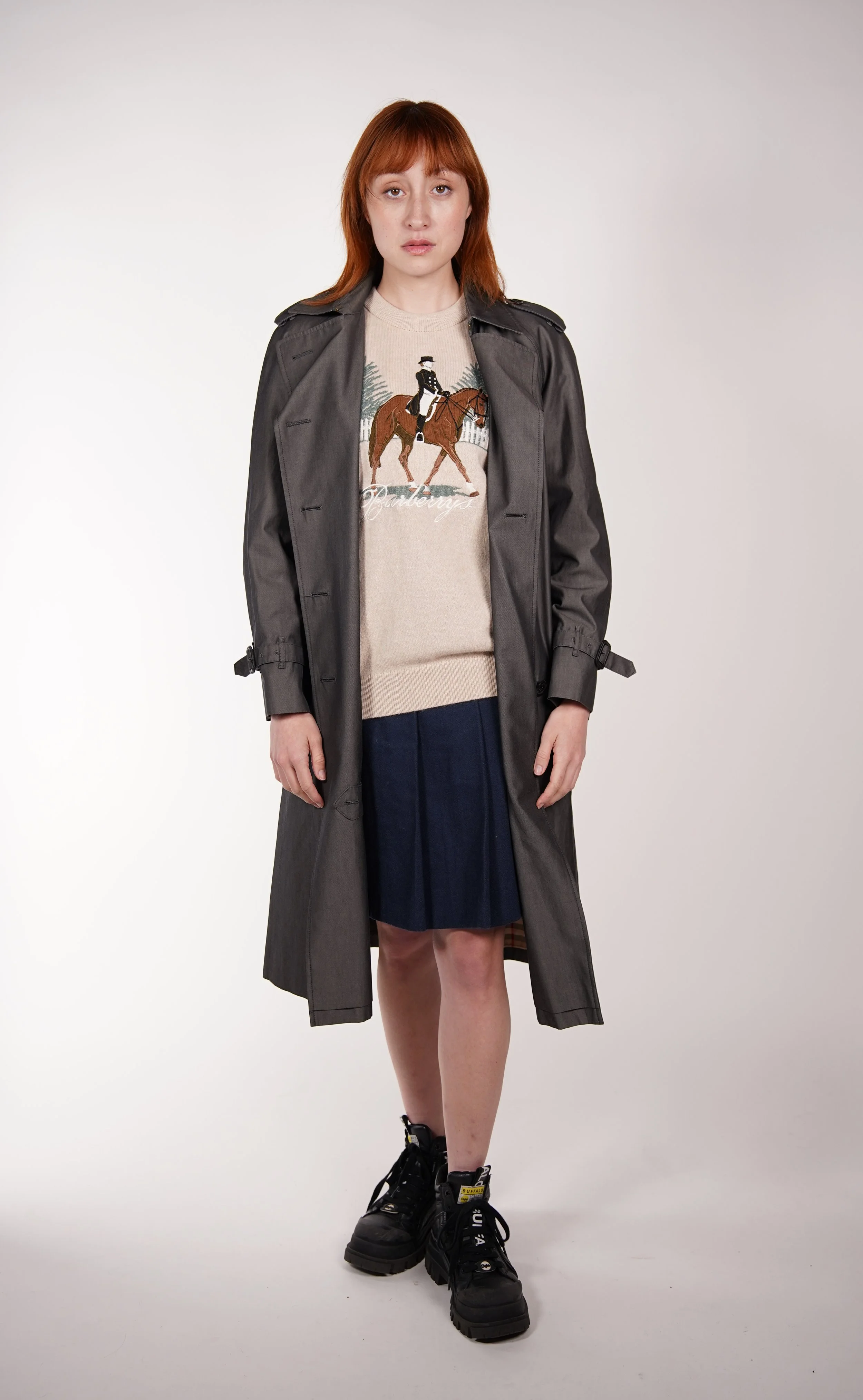 Burberry Grey Coat — Check It Vintage